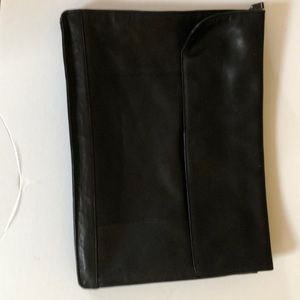 Black leather briefcase
